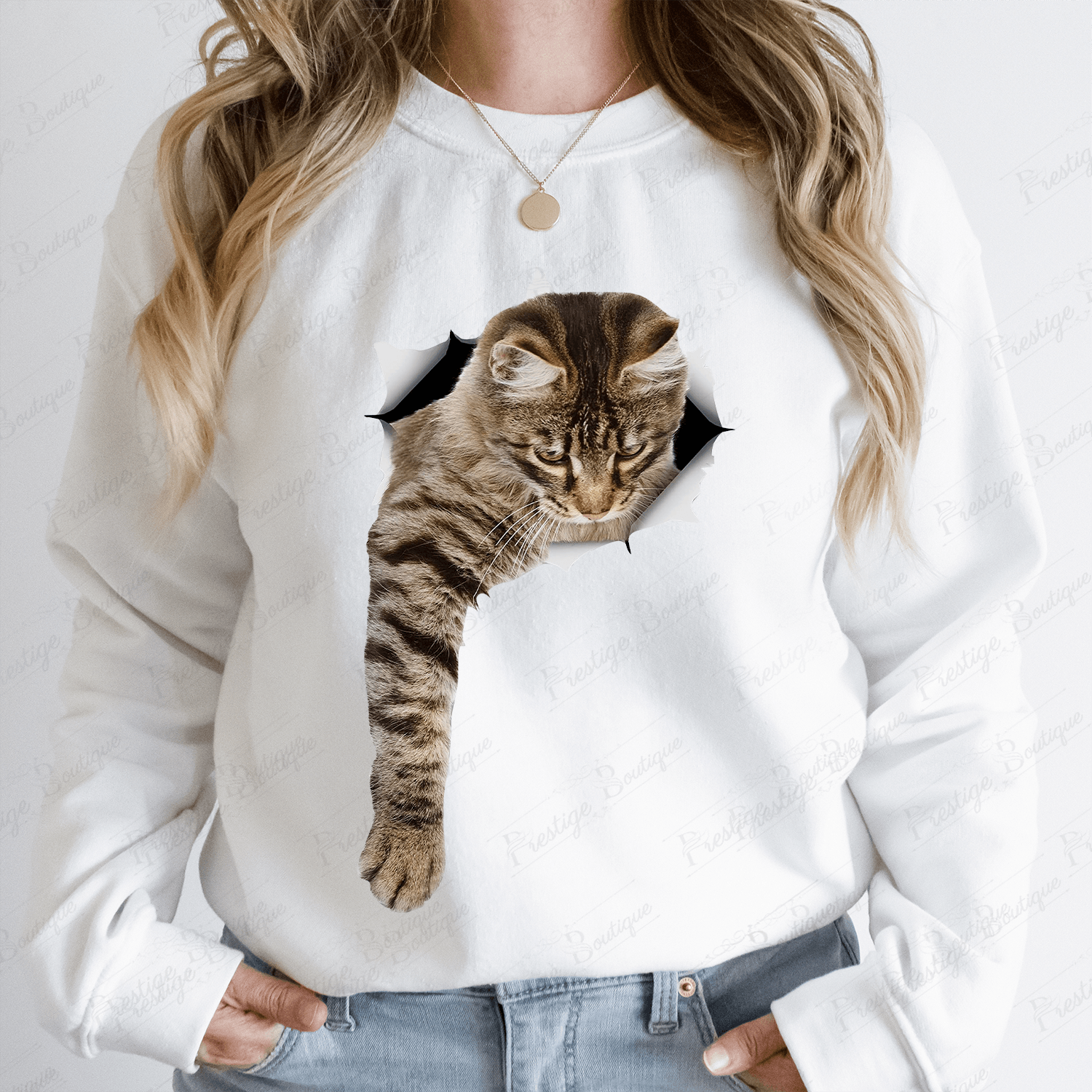 Bluza cu pisici sneaky tigrata - Prestigeboutique.ro