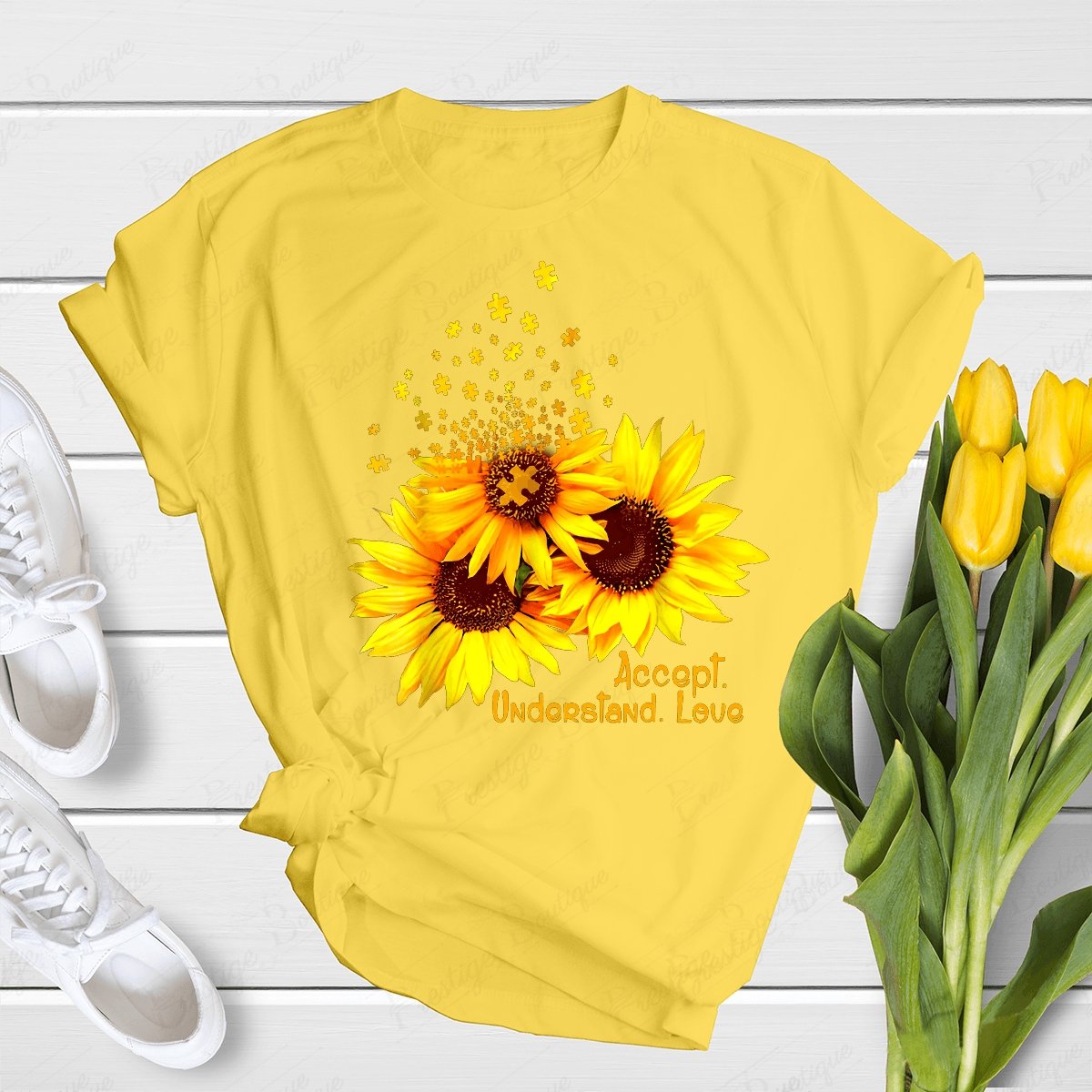 Tricou Floare Soarelui Accept understand love - Prestigeboutique.ro