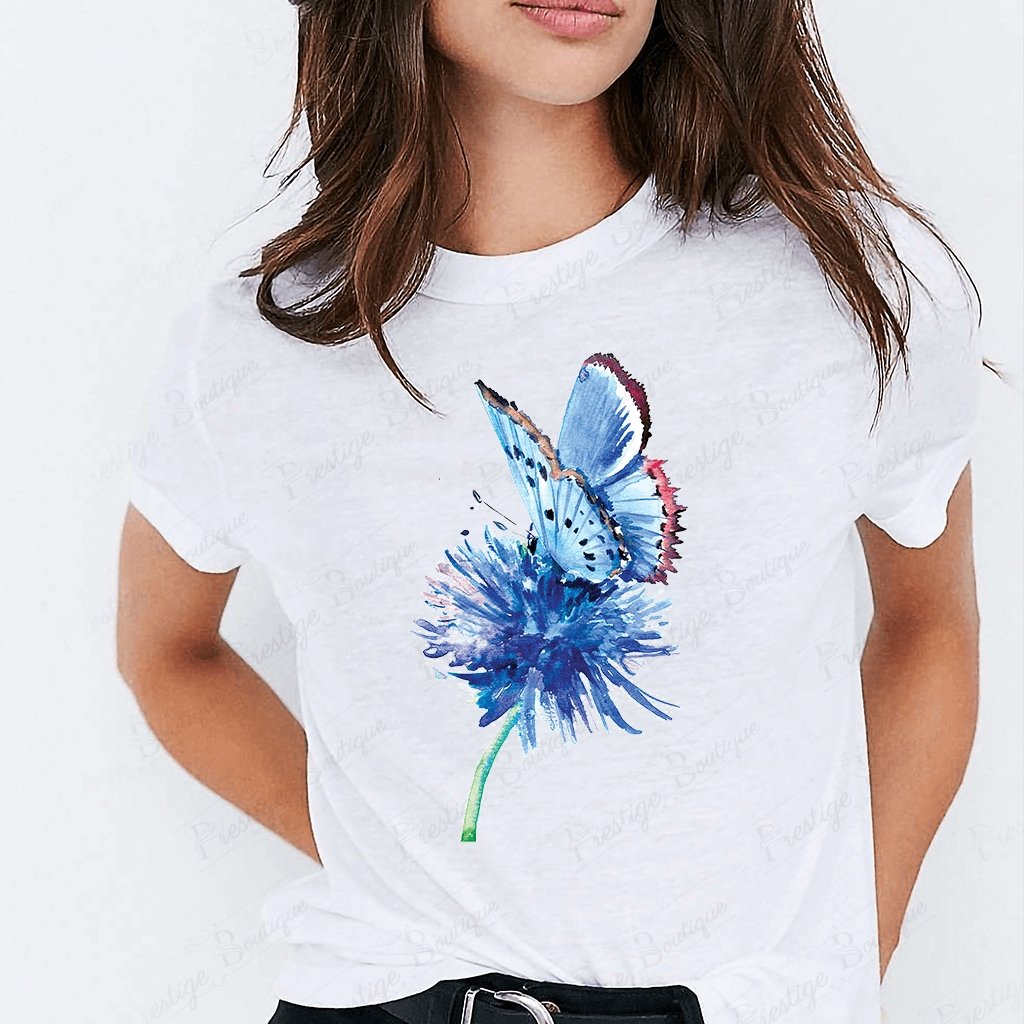 Tricou Fluture Albastru - Prestigeboutique.ro