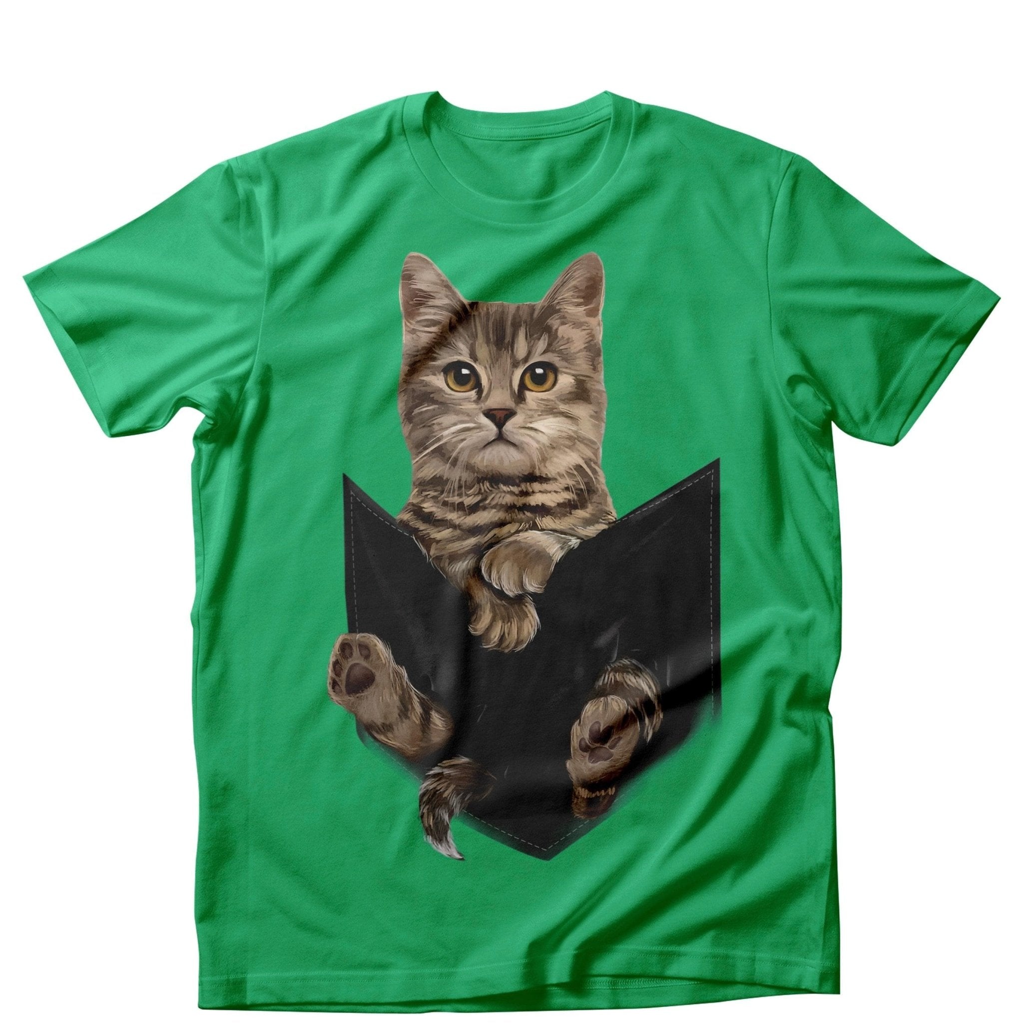 Tricou Pisici Brown Cat in pocket - Prestigeboutique.ro