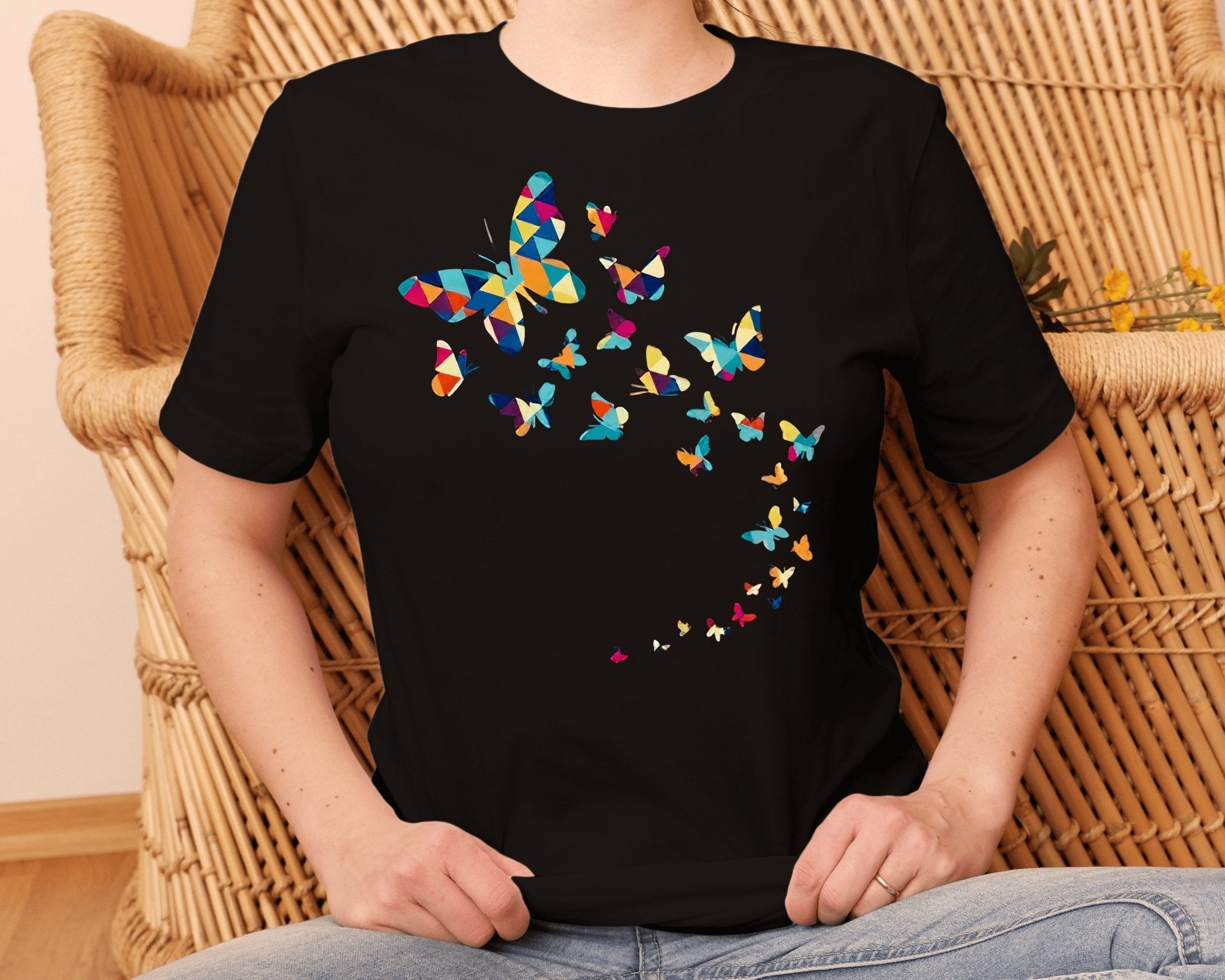 Tricou Stol de fluturi multicolor - Prestigeboutique.ro